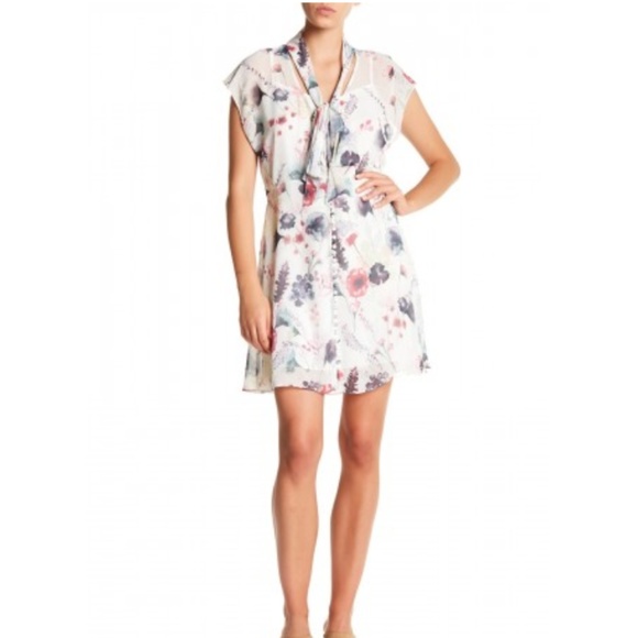 Haute Hippie Dresses & Skirts - Haute Hippie Women Floral Neck Tie Dress NEW!!